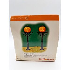 Dept 56 Snow Village Halloween Pumpkin Street Lamps‎ # 53150 - Autumn Figurine